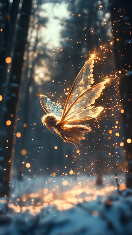 飞翔仙女雪林之上