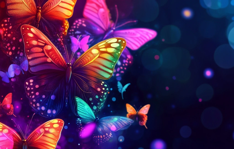 发光蝴蝶矢量背景设计