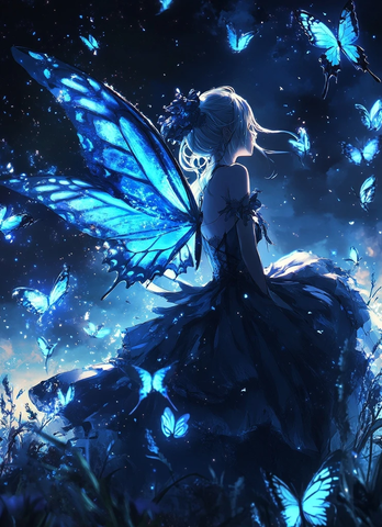 蓝翼仙女仰望星空