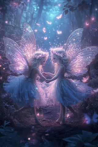 小仙女飞舞翅膀闪耀