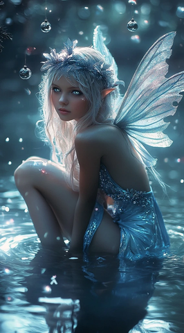 圣诞仙女水晶翅膀光影水