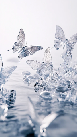 冰蝴蝶水面上静止