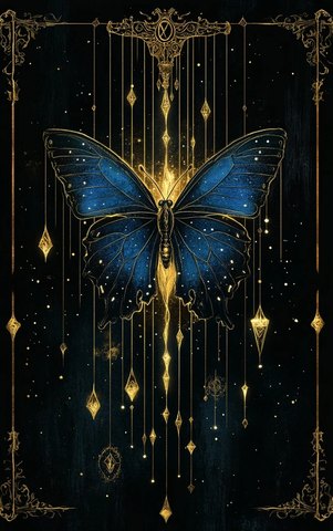 蓝色蝴蝶与金色符文