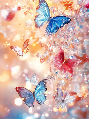 花卉蝴蝶优雅背景