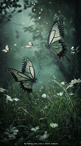 蝴蝶翩翩低地雷声