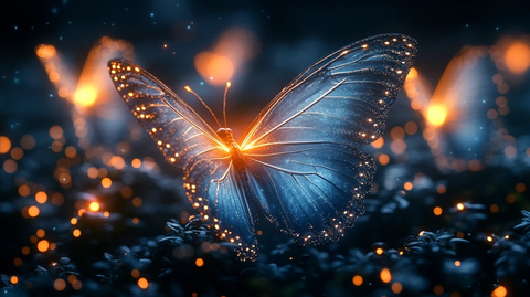 冰蓝蝴蝶水晶月光