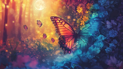蝴蝶破茧与森林月光之路