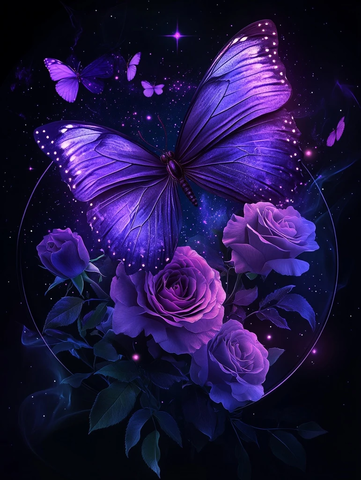 星光蝴蝶玫瑰魔法圆环