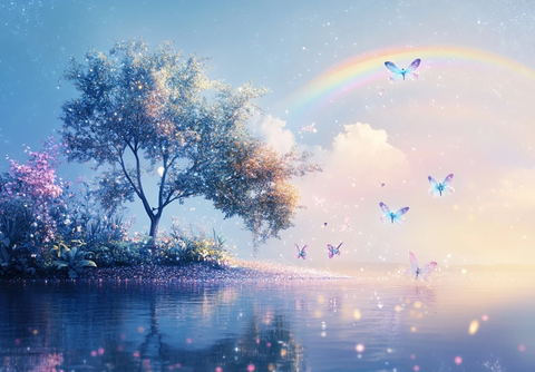 童话书龙蝶彩虹树