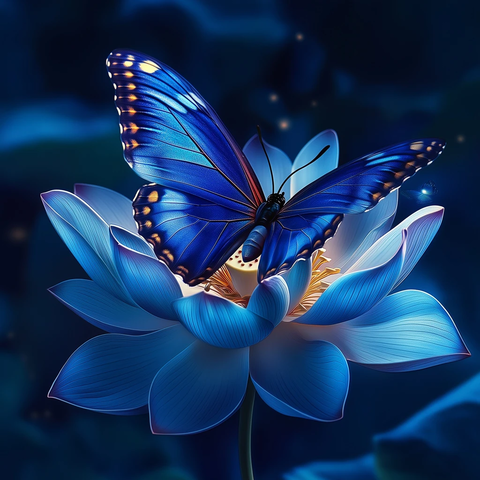 蝴蝶落莲花设计元素