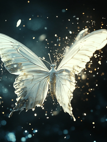 白色蝴蝶人形特效