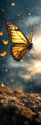 蝴蝶破茧展翅飞向天际