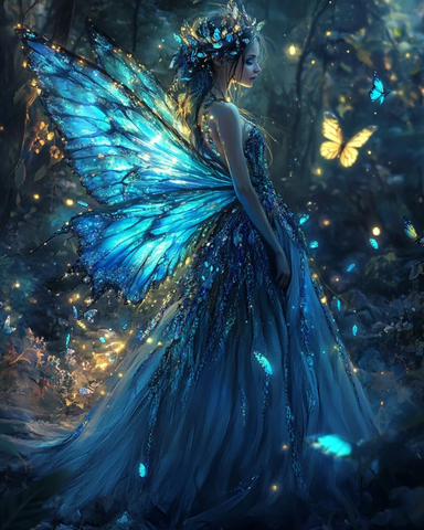 蓝翼仙女水晶羽衣