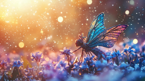 圣诞仙女雪地彩虹花