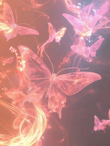 发光量子蝴蝶粉光背景