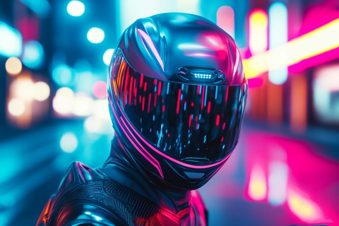 摩托车骑手夜行头盔