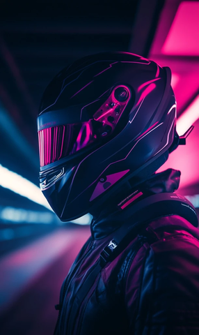 赛车手赛道科技光影