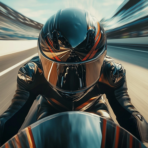 摩托车手头盔与赛道