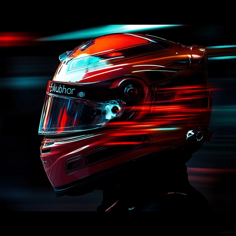 未来风格赛车头盔反射木星