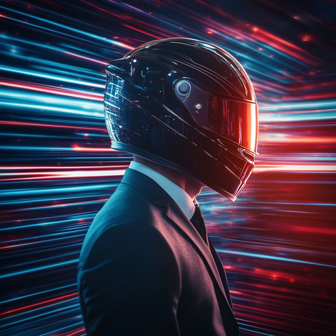 商人赛车手头盔光速背景