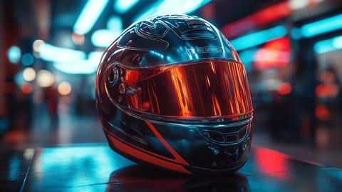 未来赛车厅黑色头盔