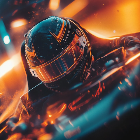 赛车手头盔与复古赛车