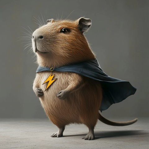 飞行中的强壮水豚英雄