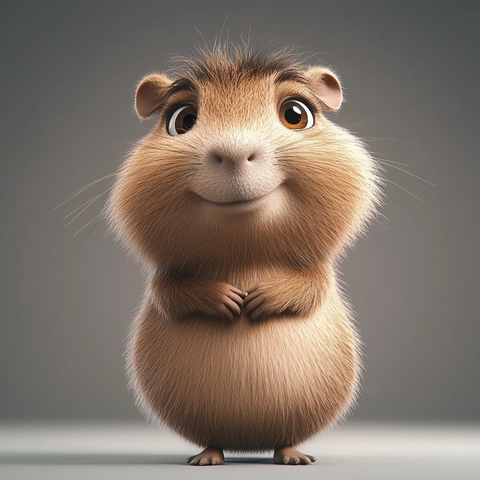 卡通女孩盯着镜头看