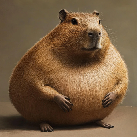 巨型水豚大肚子小脚掌