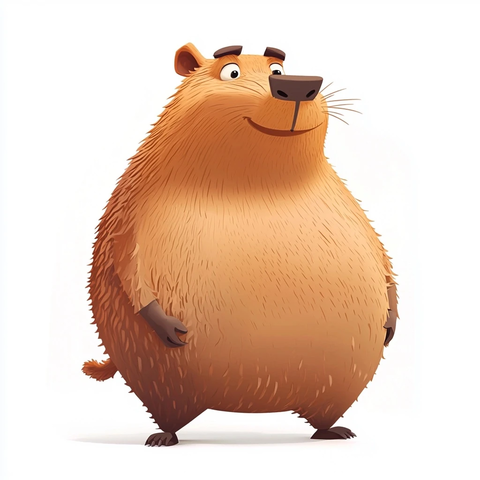 胖胖水豚卡通造型