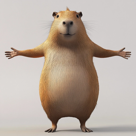 站立形姿势的卡皮巴拉