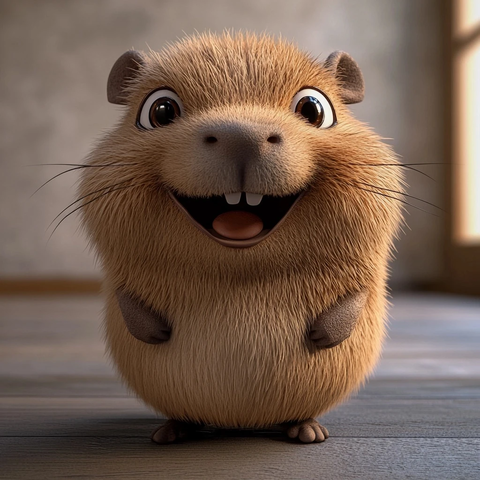 设计毛绒大嘴水豚玩偶