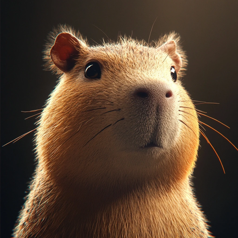 勇敢小水豚特写摄影