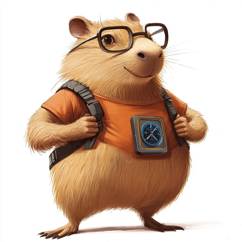 戴表眼镜的穿恤水豚