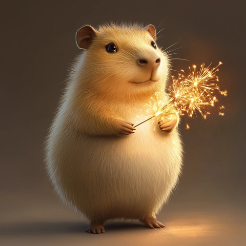 烟火中的黄毛无毛肚卡皮巴拉