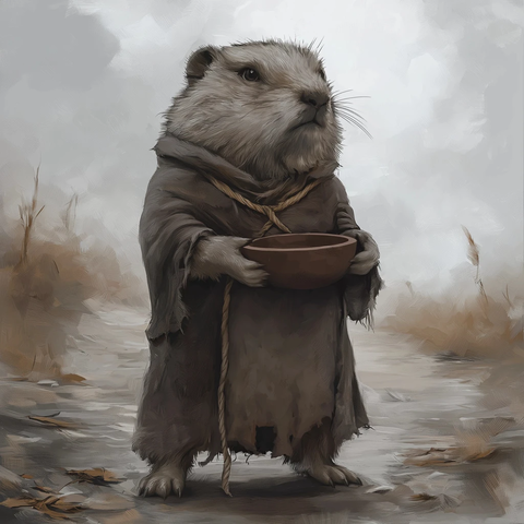 穿粗布衣的灰褐地鼠