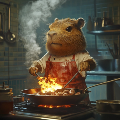 厨师炒肉动态模糊效果