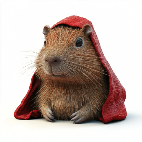 小红帽与水豚插画