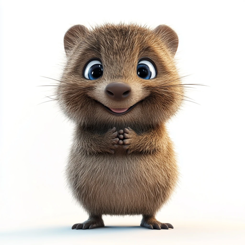 可爱卡通动物笑脸模型