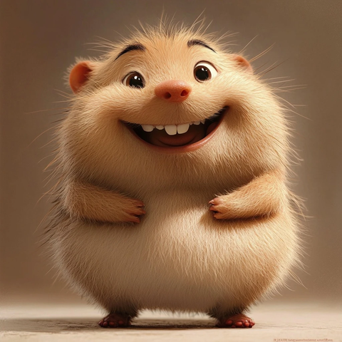 胖胖动物微笑可爱瞬间