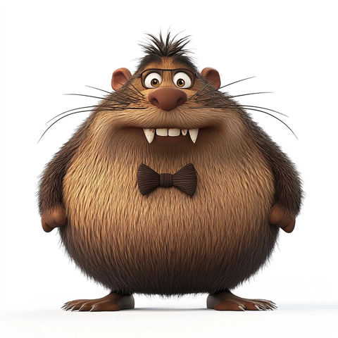 愤怒海狸戴领结穿西装