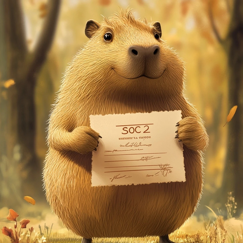 卡通水豚手持证书