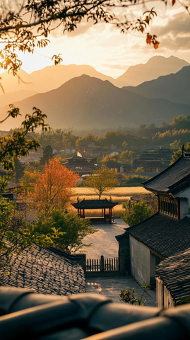 山间村落的宁静风光