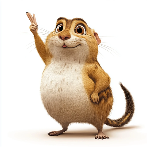 小胡子仓鼠敬礼卡通图