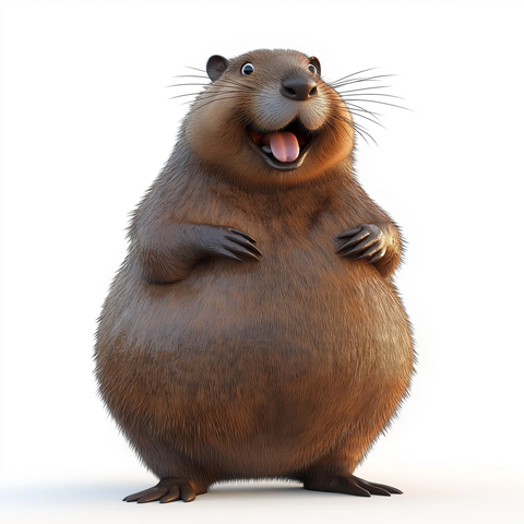 胖海狸白背景电影感