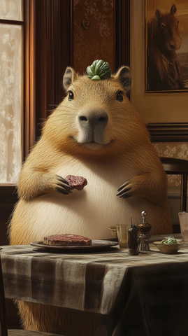 圆滚滚的可爱水豚