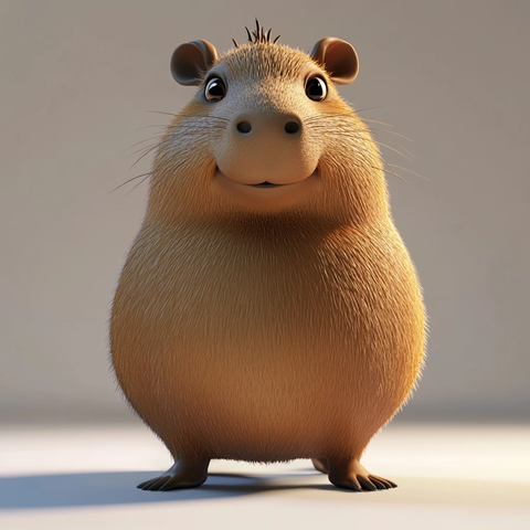 卡通风格可爱水豚