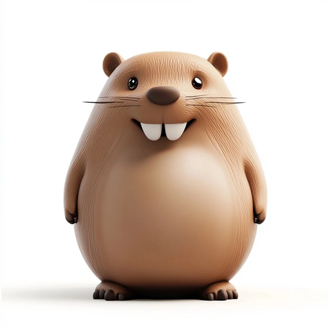 站立地鼠卡通形象设计