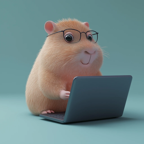 水豚使用笔记本电脑