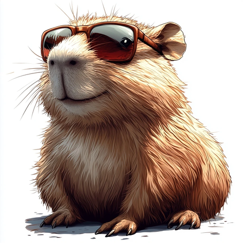 微笑河狸戴墨镜矢量插画